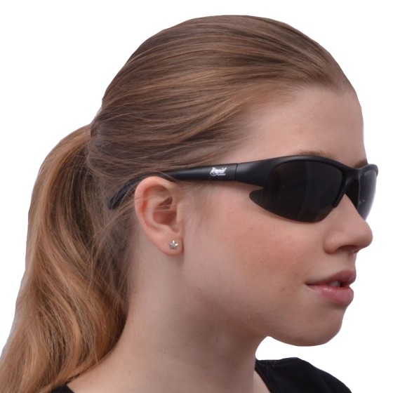 Black polarised sports sunglasses