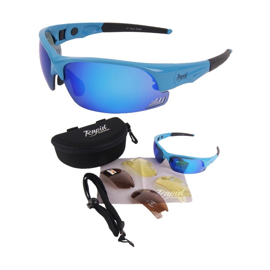 Good Tennis Court Sunglasses, Blue Frames and Lenses