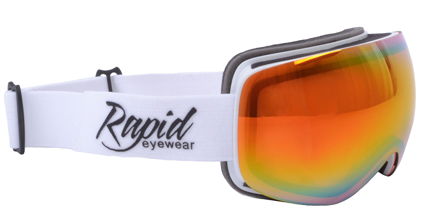 Apex white ski goggles