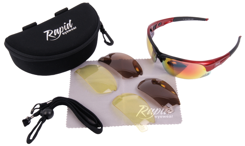 Red sports sunglasses interchangeable