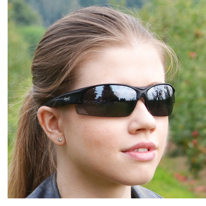 Golf sunglasses with green mirrored lenses